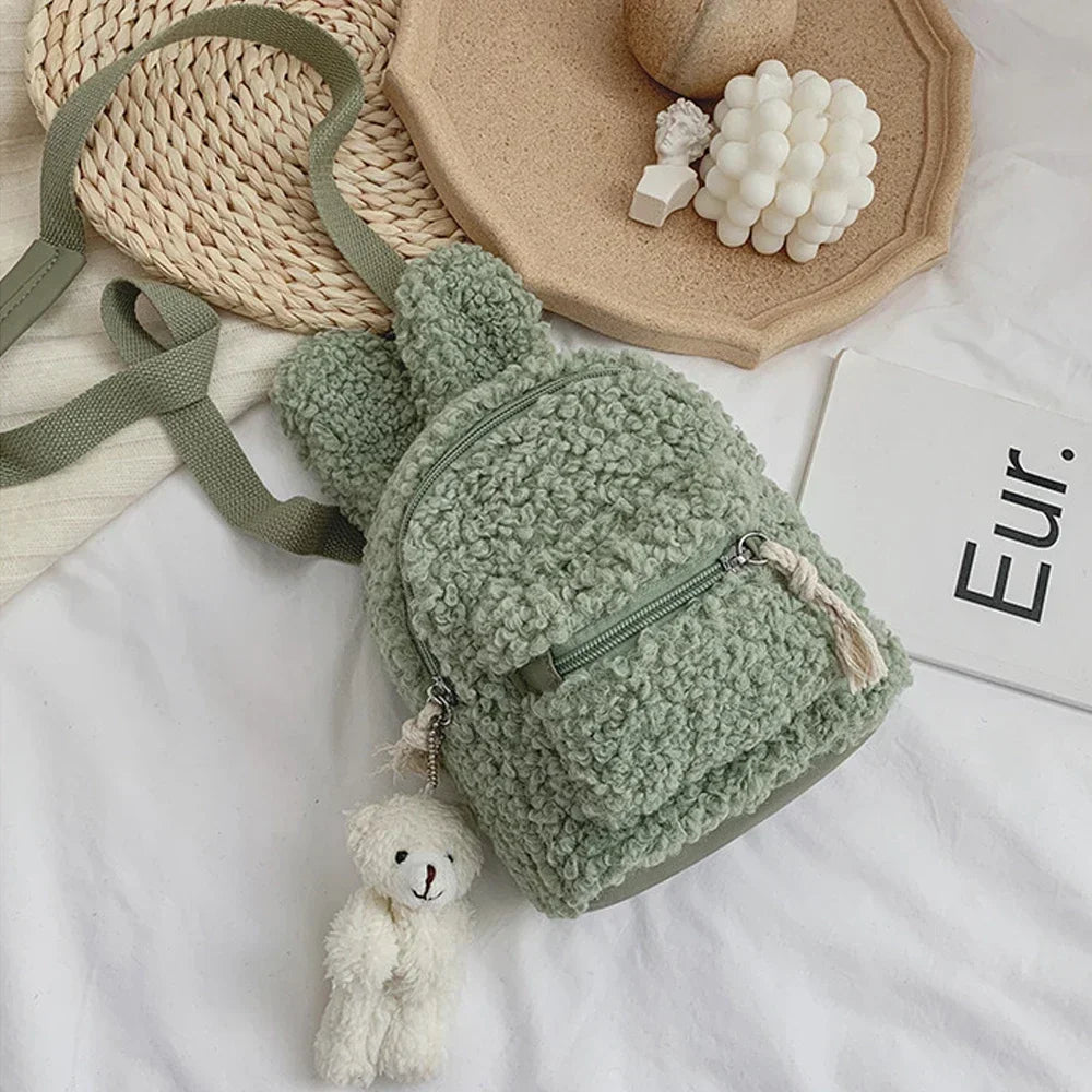 Cute Bunny Ear Plush Backpack for Toddlers – Soft Fleece Daypack