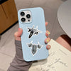 A light blue smartphone case featuring a military fighter jet graffiti sticker design.