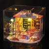 DIY Miniature Wooden Dollhouse Kit with LED Lights and Furniture