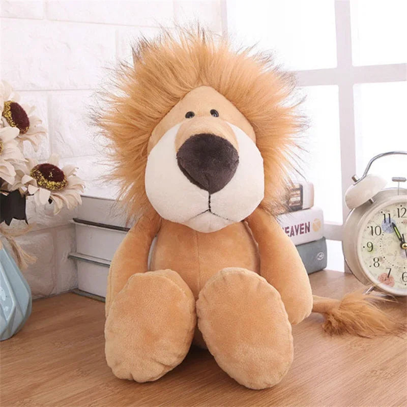 Soft Forest Animal Plush Toys Set – Lion, Elephant, Monkey & More