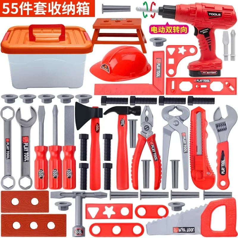 Kids Repair Toolbox Toy Set – Pretend Play Engineering Tools with Drill
