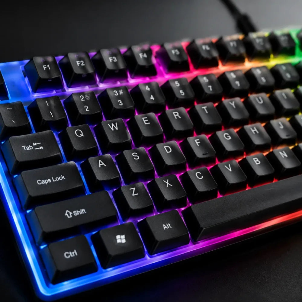 RGB Backlit Wired Keyboard with Mechanical Feel