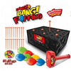 A box of Bangi Popping game components including balloons and a red mallet.