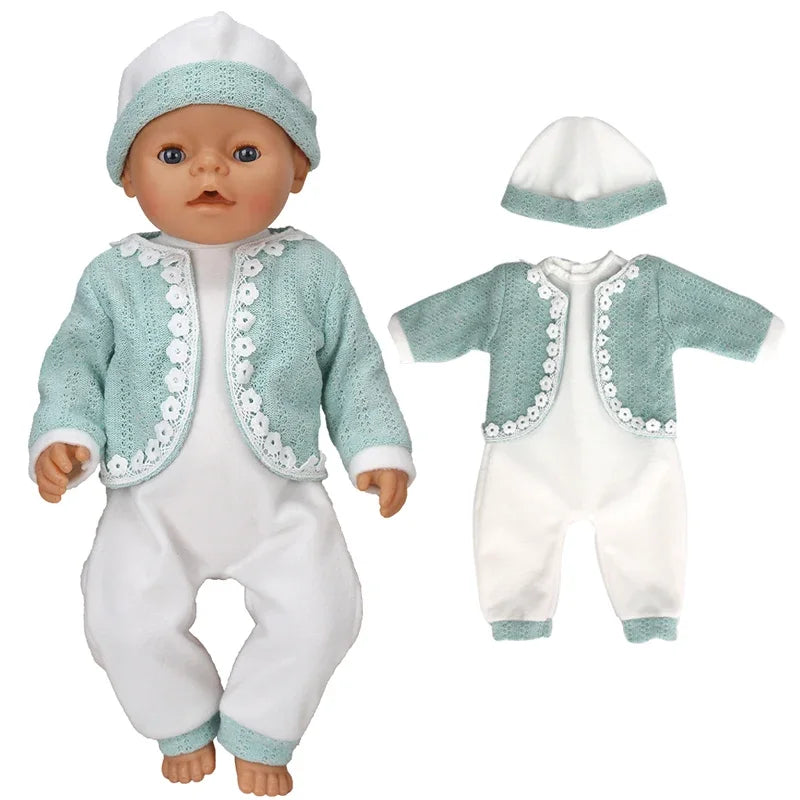 Doll Outfit Set with Hat for 17-43 cm Baby Dolls