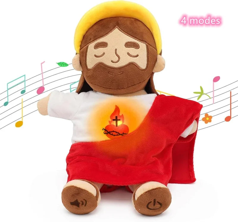 Breathing Jesus Plush Toy with Calming Sacred Heart Design