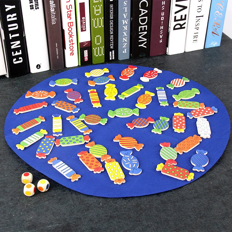 Wooden Candy Matching Game for Kids – Color & Shape Memory Toy