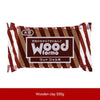 A package of Wood formo clay in brown and white stripes with Japanese text on the front.