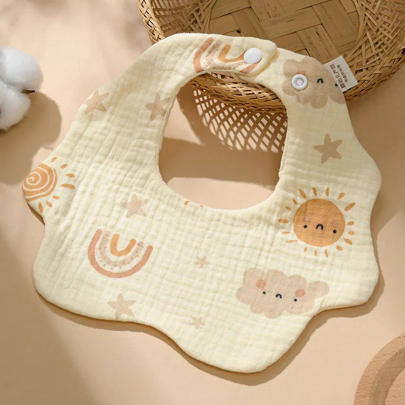 6-Layer Cotton Gauze Baby Bibs (3-Pack)