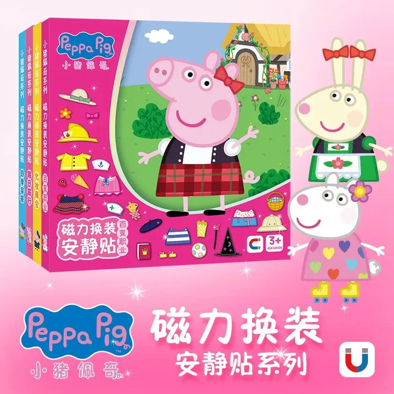 A box of Peppa Pig magnetic dress-up and travel game featuring a pink pig character.