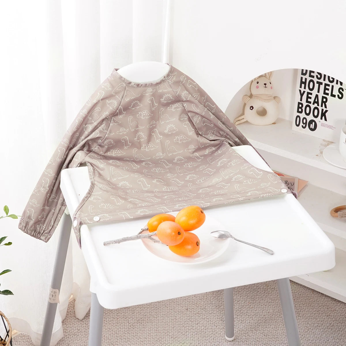 Waterproof Long-Sleeve Baby Bibs with Cute Designs