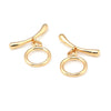 A pair of 18K gold round O-toggle clasps for bracelets and jewelry making.