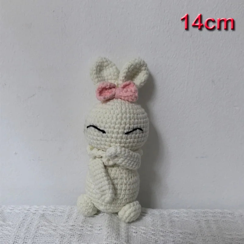 Handmade Amigurumi Plush Toy Set – Fox, Cow & Lamb Sleeping Dolls
