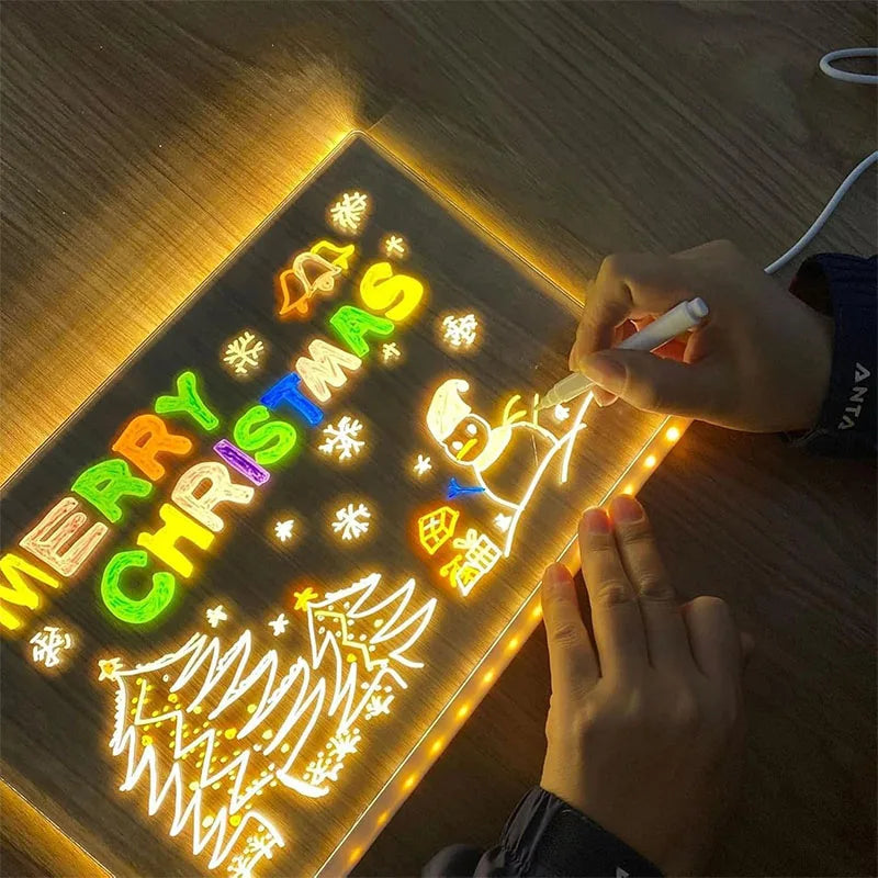 LED Light-Up Acrylic Message Board with Stand