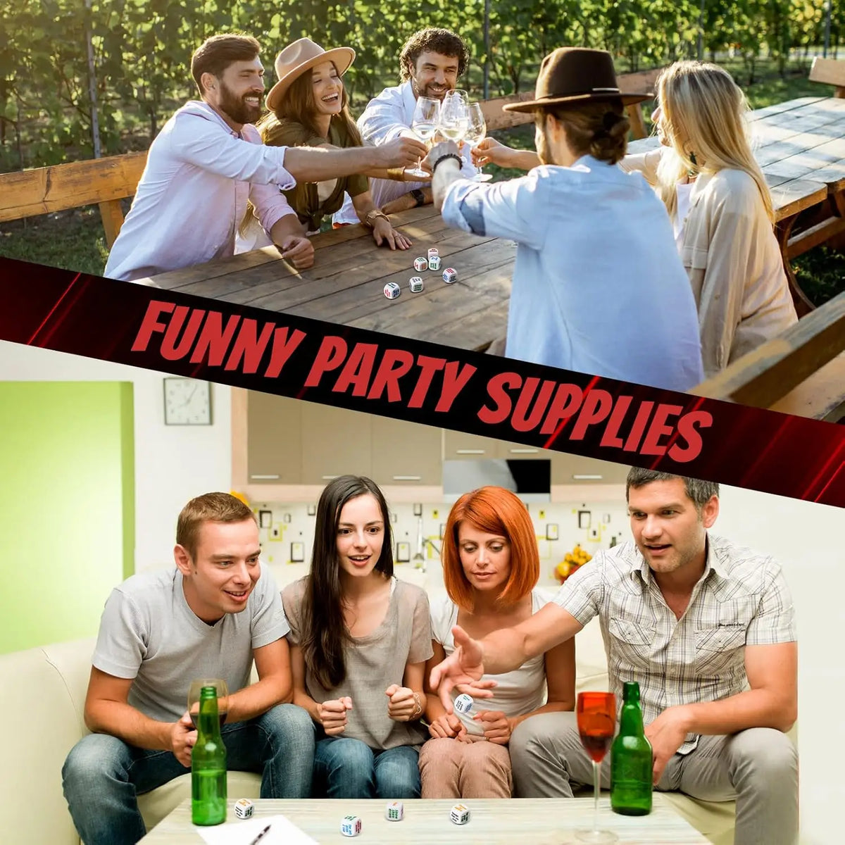 Party Dice Drinking Game Set for Adults – 6 Acrylic Dice