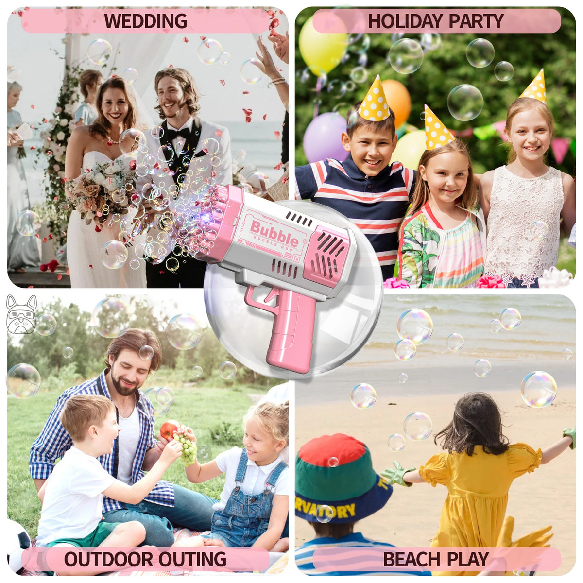 Portable Bubble Machine Blaster for Kids Outdoor Fun