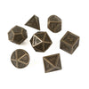 Bronze Metal Polyhedral Dice Set for RPG Games