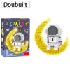 Luminous Astronaut Moon Building Blocks Set with LED Light Technology