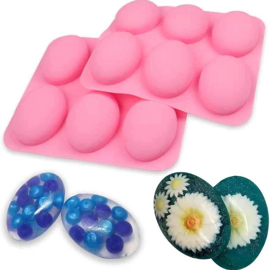 6-Cavity Silicone Soap Mold for DIY Crafts & Baking