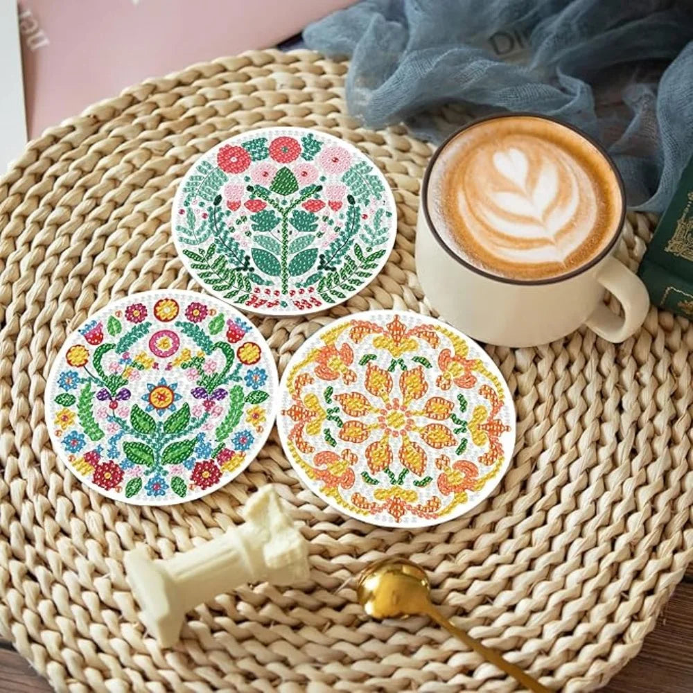 DIY Diamond Art Coaster Kit with Stand
