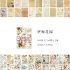 A collection of vintage decorative paper sheets for scrapbooking and journaling, featuring floral and botanical designs.