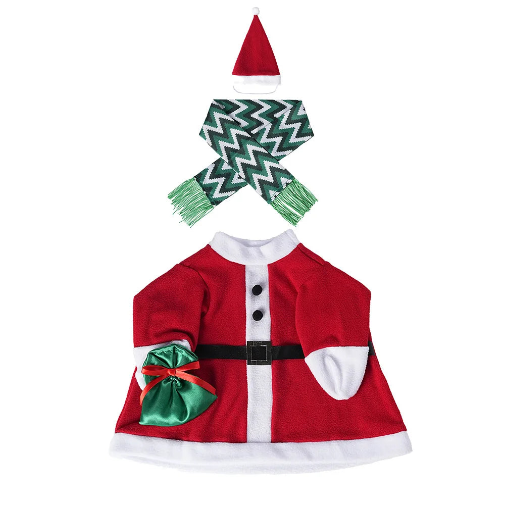A festive porch goose decoration featuring a red body, white trim, and a green chevron pattern on the hat.