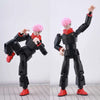 A fully articulated 14cm action figure of Jujutsu Kaisen character Yuji Itadori in a black and red outfit.