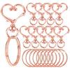 Heart-Shaped Swivel Snap Hooks with Key Rings