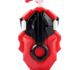A red and black burst-style spinning top launcher for kids.