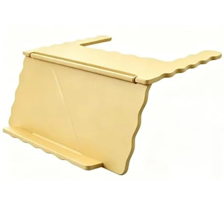 A light yellow foldable Mahjong card holder with a non-slip stand.