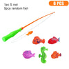 Six pieces of magnetic fishing rods and random fish toys for kids