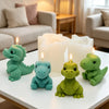 3D Knitted Dinosaur Silicone Candle Mold – Cute Sitting Dino Design for DIY Crafts