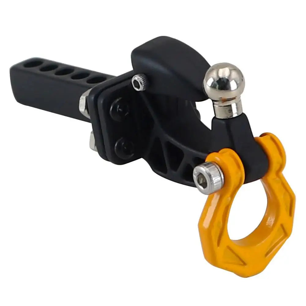 Black metal trailer hitch receiver for 1/8 and 1/10 RC crawler cars