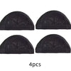 Four black stretchable mesh wig caps shown from the top view