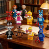 A collection of Five Nights at Freddy's mini building block figures including Freddy, Bonnie, Chica, and Foxy.