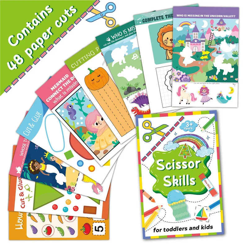 Buntes Buch mit 48 Papierstichen und Aktivitäten für Kleinkinder und Kinder