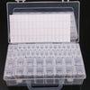 Clear plastic storage box for diamond painting supplies with multiple organizer trays