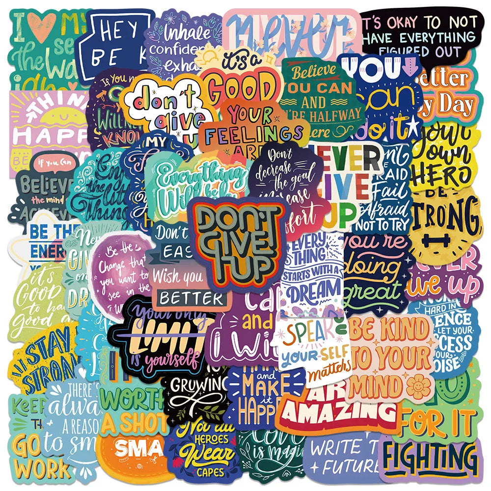 Inspirational Quote Decal Stickers for Laptops, Water Bottles & More