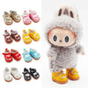 A collection of casual sneakers in various colors and styles for 17cm Labubu dolls