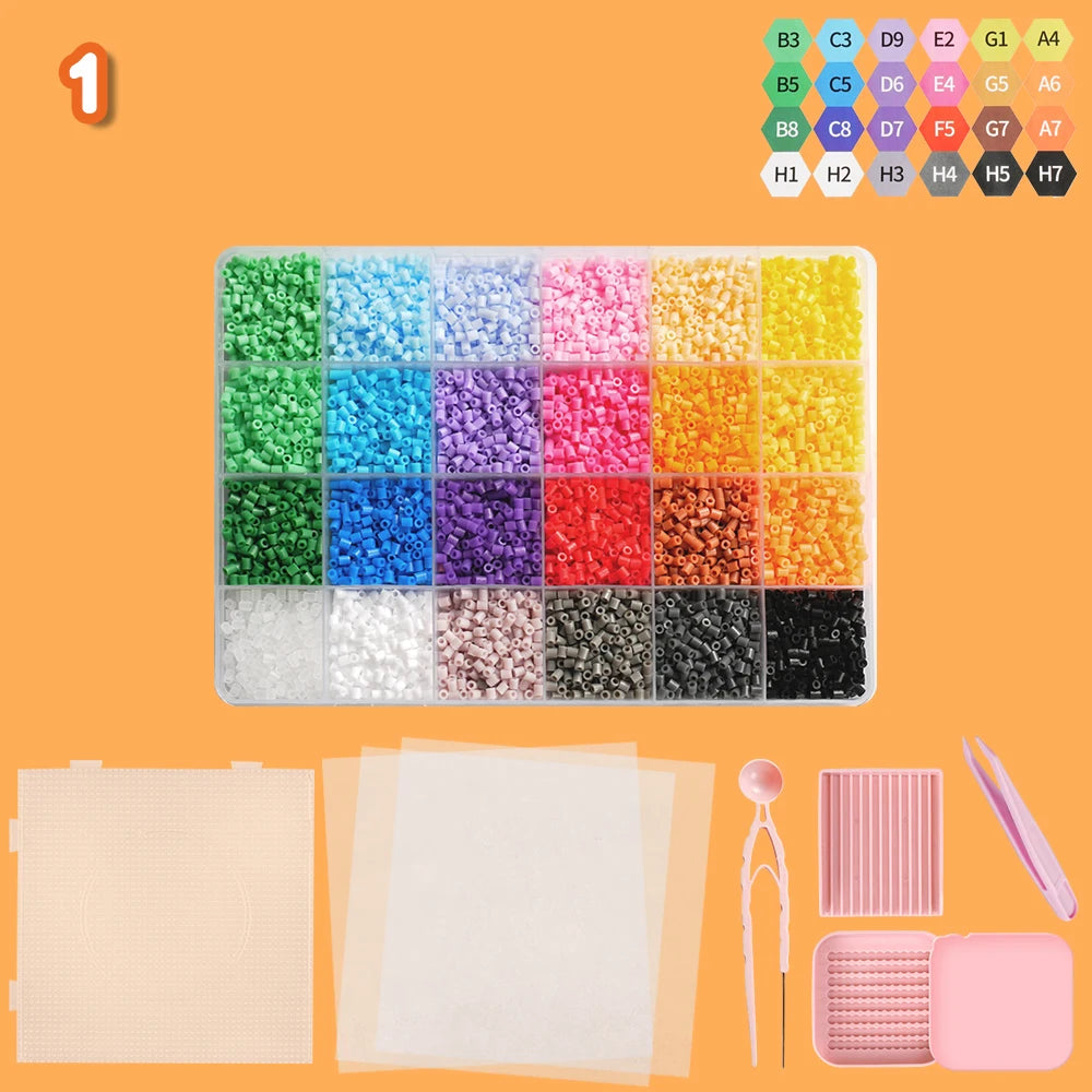 2.6mm Perler Beads Kit – 24 Colors, 12,000 Pieces for Pixel Art & DIY Crafts