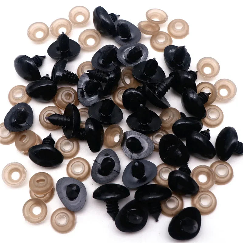 Collection de nez en plastique noir et translucide pour poupées amigurumi