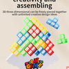 A pile of colorful, translucent stacking blocks in various geometric shapes and colors for creative design and assembling.