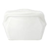 A white reusable silicone storage bag with a slightly textured, rounded shape.