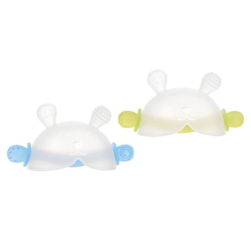 Bunny Silicone Teething Toy with Hidden Handle