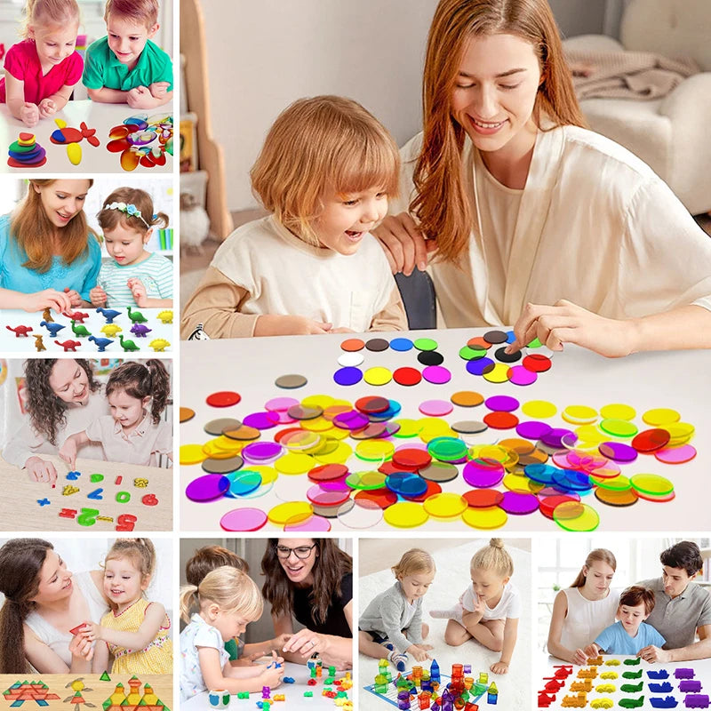 Montessori Light Table Sorting Blocks for Sensory Learning