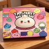 A pink box containing a mystery bao bao countdown calendar with various squishy food-shaped items.