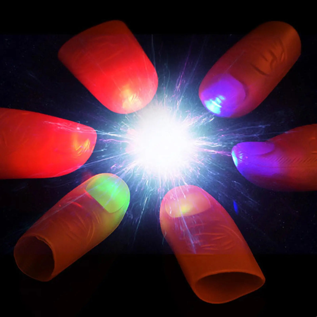 LED Flashing Finger Tips for Magic Tricks and Party Pranks
