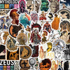 A collection of vintage Greek mythology aesthetic stickers featuring gods, goddesses, and mythological figures.