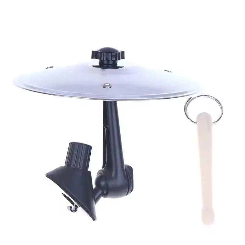 Black clip-on mini alloy cymbal car air vent ornament.