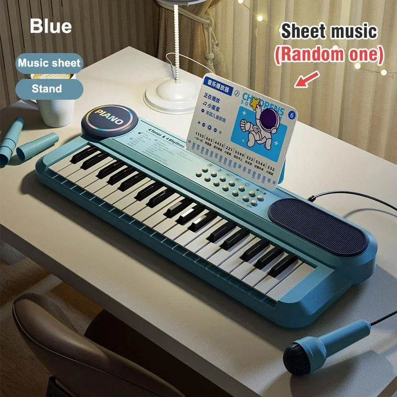 37-Key Kids Electronic Piano with Microphone and Stand