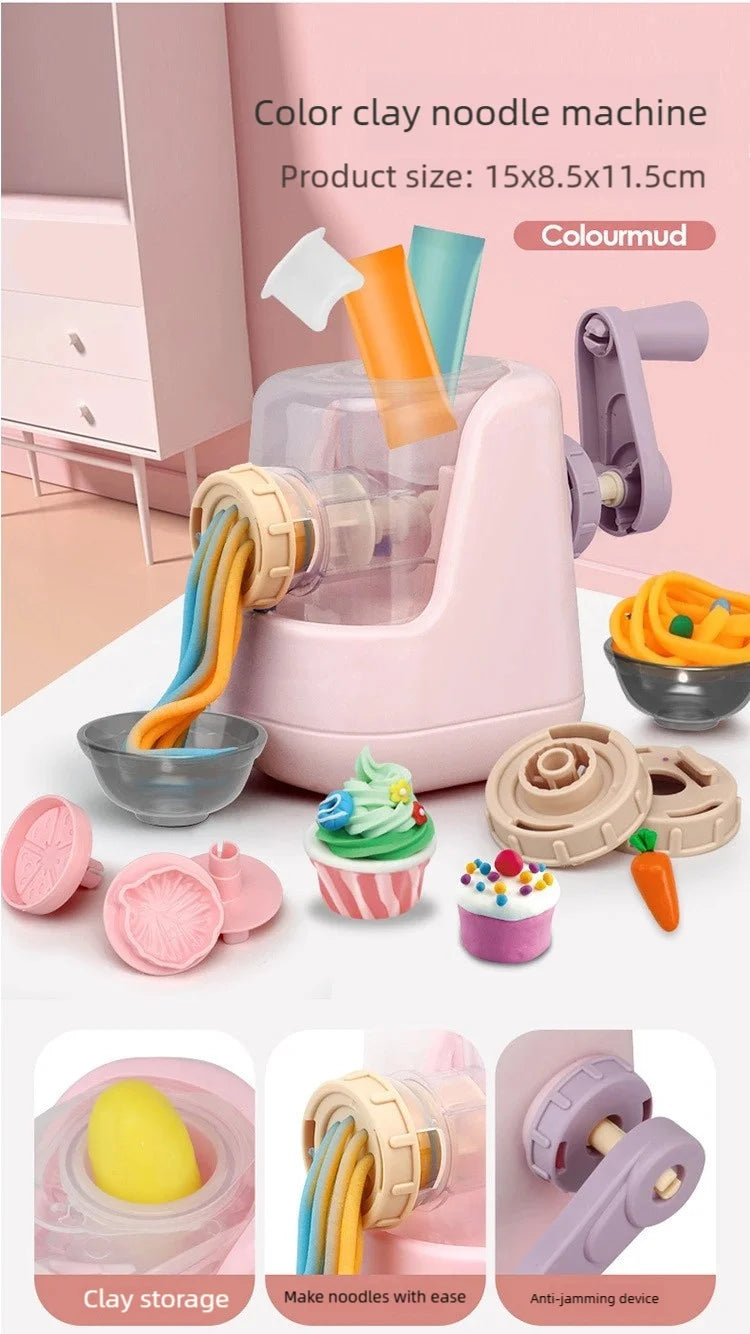 Creative Ice Cream Shop Clay Set with Noodle Maker for Kids